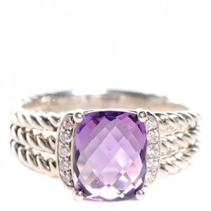 David Yurman Petite Wheaton Ring Amethyst Size 5.5